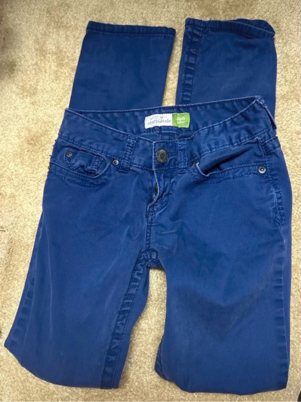 Aeropostale Bayla skinny chinos trousers slacks blue pants women’s juniors 1/2
